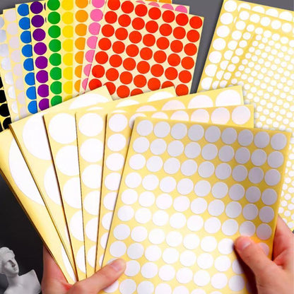 8/13/25/50mm Colour Sticker Dots Adhesive Round Labels Circular Scrapbooking Red - 8mm 260 Dots - 5 Sheets