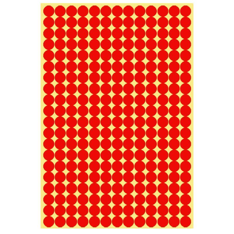 8/13/25/50mm Colour Sticker Dots Adhesive Round Labels Circular Scrapbooking Red - 8mm 260 Dots - 5 Sheets