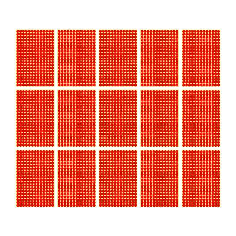8/13/25/50mm Colour Sticker Dots Adhesive Round Labels Circular Scrapbooking Red - 8mm 260 Dots - 5 Sheets