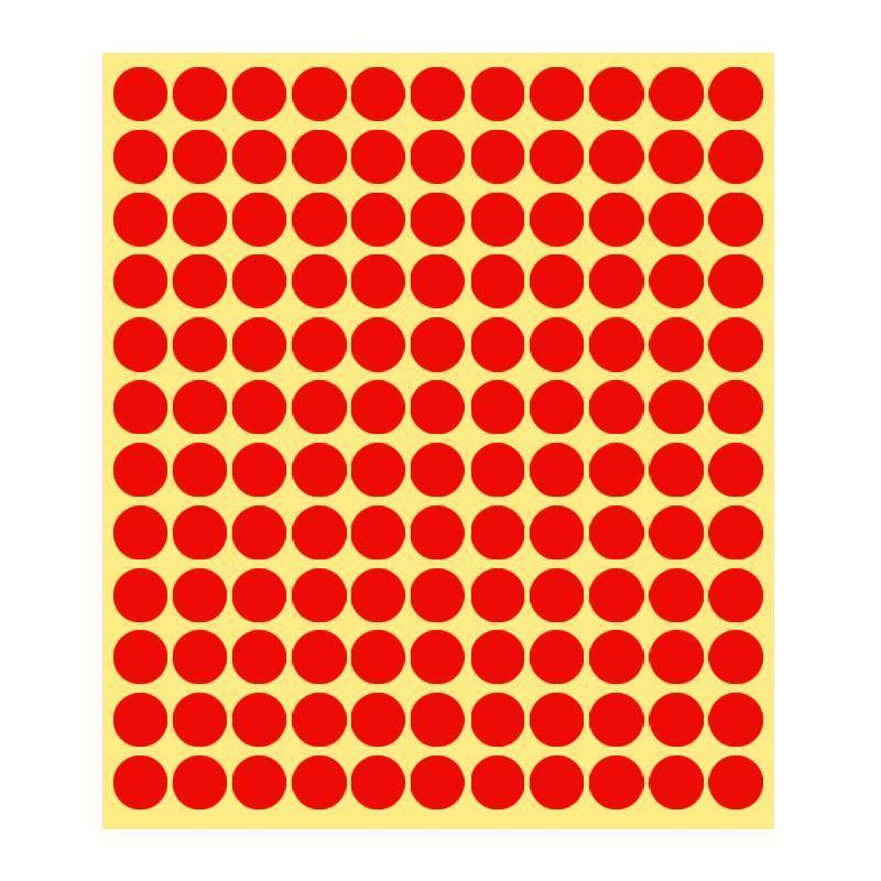 8/13/25/50mm Colour Sticker Dots Adhesive Round Labels Circular Scrapbooking Red - 8mm 260 Dots - 5 Sheets
