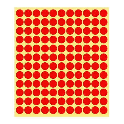8/13/25/50mm Colour Sticker Dots Adhesive Round Labels Circular Scrapbooking Red - 8mm 260 Dots - 5 Sheets
