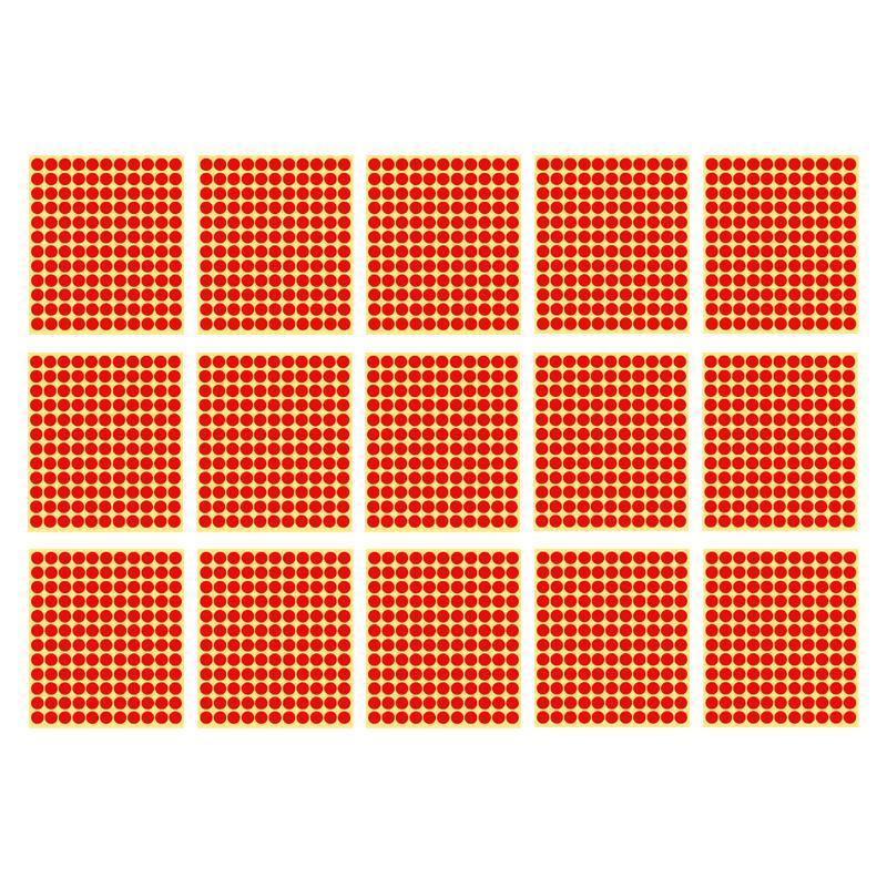 8/13/25/50mm Colour Sticker Dots Adhesive Round Labels Circular Scrapbooking Red - 8mm 260 Dots - 5 Sheets