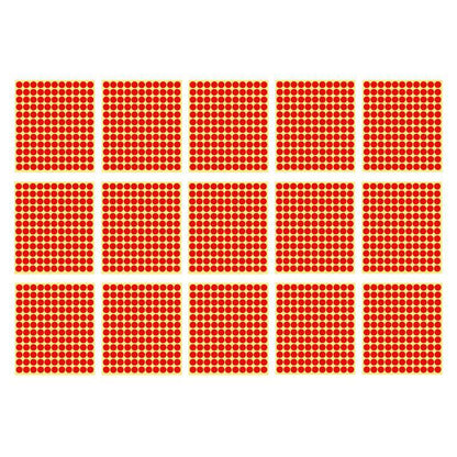 8/13/25/50mm Colour Sticker Dots Adhesive Round Labels Circular Scrapbooking Red - 8mm 260 Dots - 5 Sheets