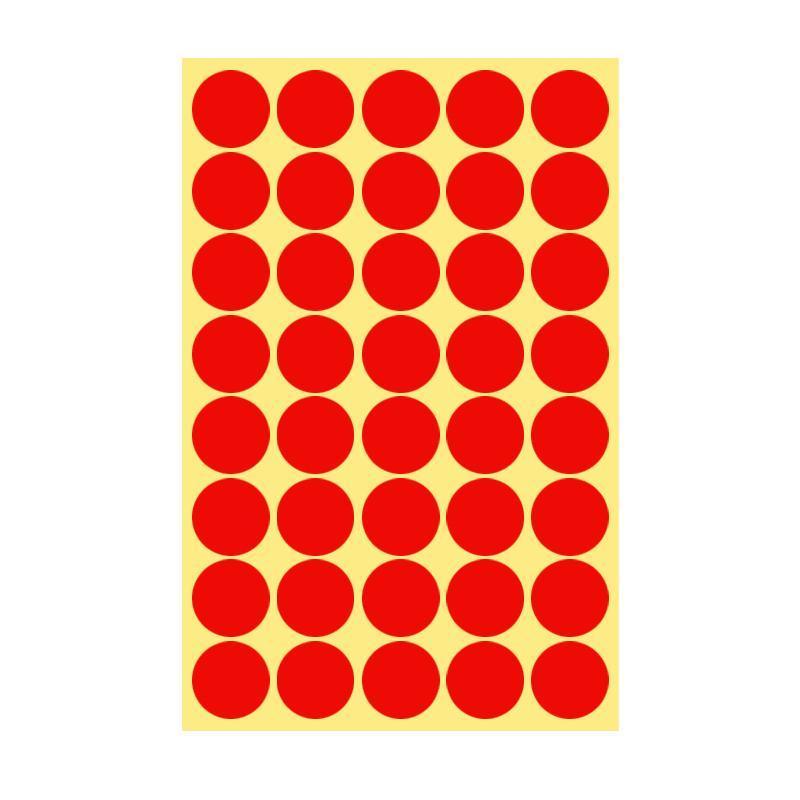 8/13/25/50mm Colour Sticker Dots Adhesive Round Labels Circular Scrapbooking Red - 8mm 260 Dots - 5 Sheets