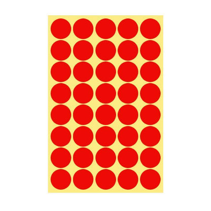 8/13/25/50mm Colour Sticker Dots Adhesive Round Labels Circular Scrapbooking Red - 8mm 260 Dots - 5 Sheets