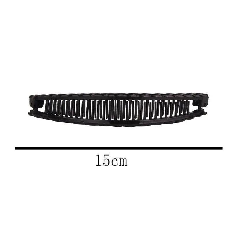 5X Hair Ponytail Holder Banana Clips Plastic Black Claw Comb Clip Multipurpose - Brown