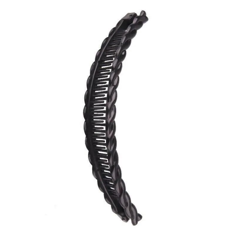5X Hair Ponytail Holder Banana Clips Plastic Black Claw Comb Clip Multipurpose - Brown
