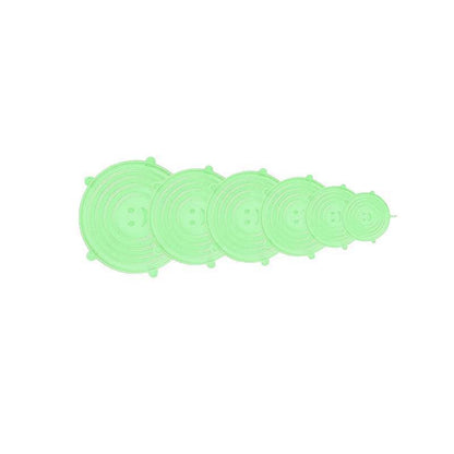 6PCS Stretch Reusable Silicone Food Saver Cover Seal Insta Lids Bowl Wraps - Yellow
