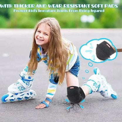 Aolikes Kid Knee Pad Crash Proof Antislip Basketball Skating Protector M Size - Black