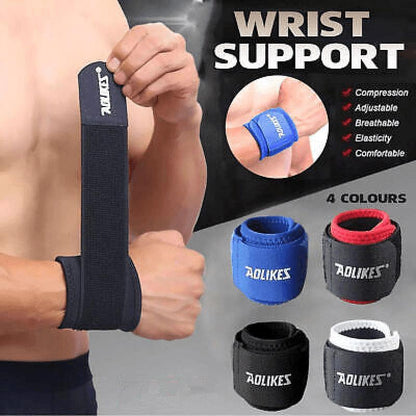 Aolikes Adjustable Sports Gym Wrist Support Brace Wrap Band Wristband Strap Au - Black+Red - Factory Direct Shop