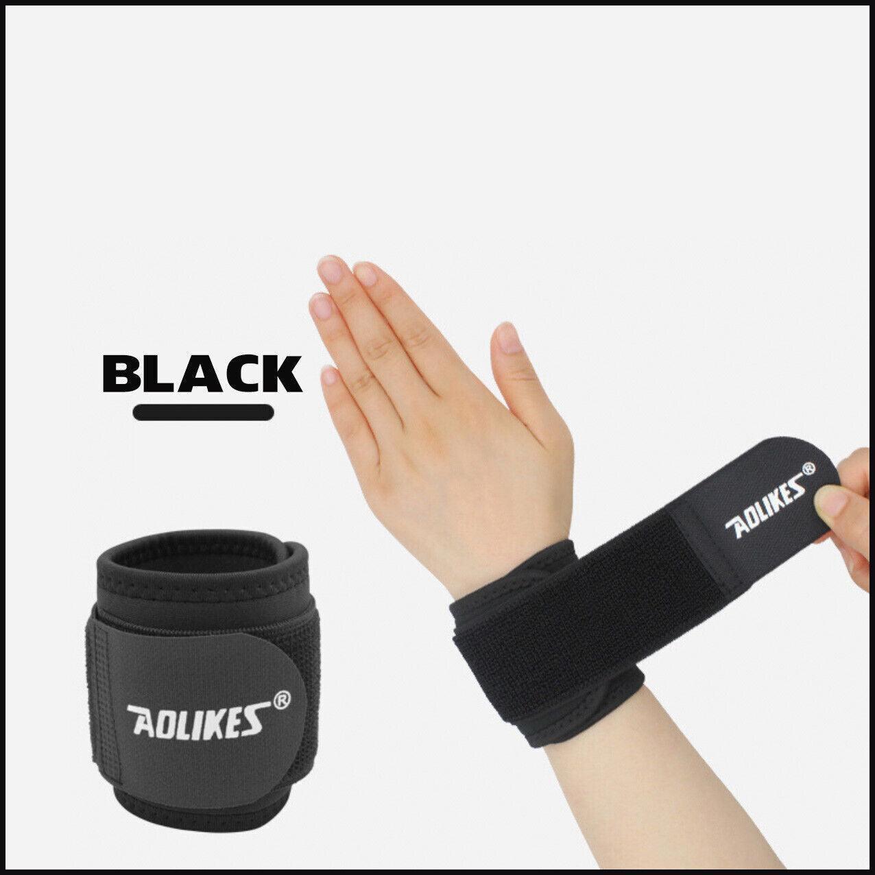 Aolikes Adjustable Sports Gym Wrist Support Brace Wrap Band Wristband Strap Au - Black+Red - Factory Direct Shop