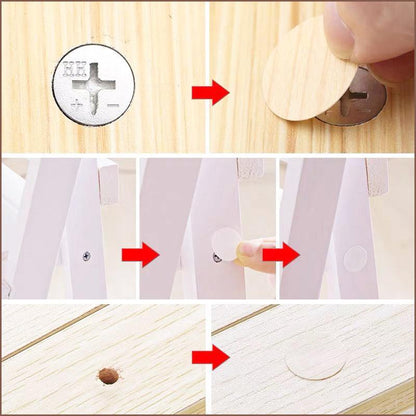 54 X Self Adhesive Decorative Screw Cover Caps Holes Cams Furniture Kitchen 20mm - PC 205