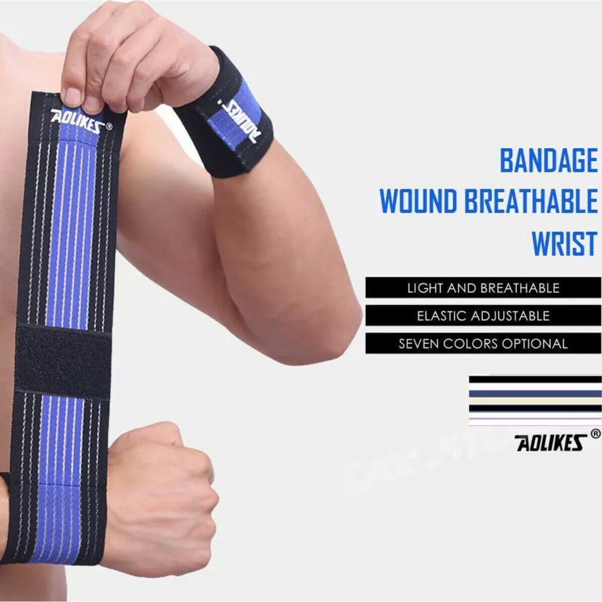 Aolikes Wrist Brace Elastic Bandage Support Sport Gym Wrap Fitness Wristband - White - Factory Direct Shop