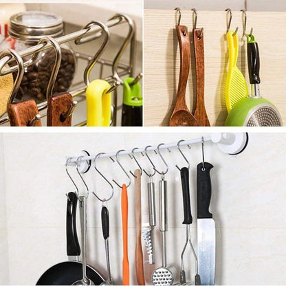 12cm Stainless Steel S Shape Hooks Kitchen Hanger Rack Clothes Hanging Plant Holders - 10PCS