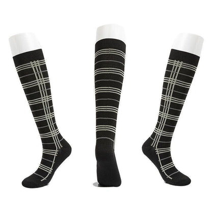 L/XL Size Compression Socks Unisex Adult Nursing Travel Stocking Sport - Green Bar