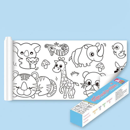 3M DIY Colouring Paper Roll with 12 Colour Pencils Cartoon Doodle Set - Lovely princess(With 12PCS Colored Pencils)