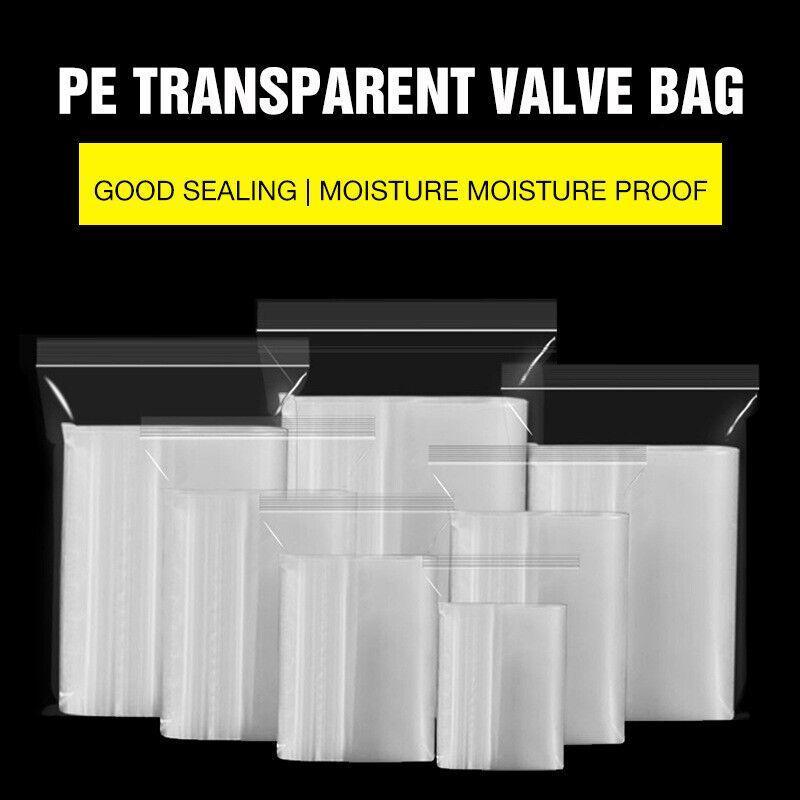 100PCS 100micron Bulk Clear Resealable PE Plastic Zip Bags - 6*9CM