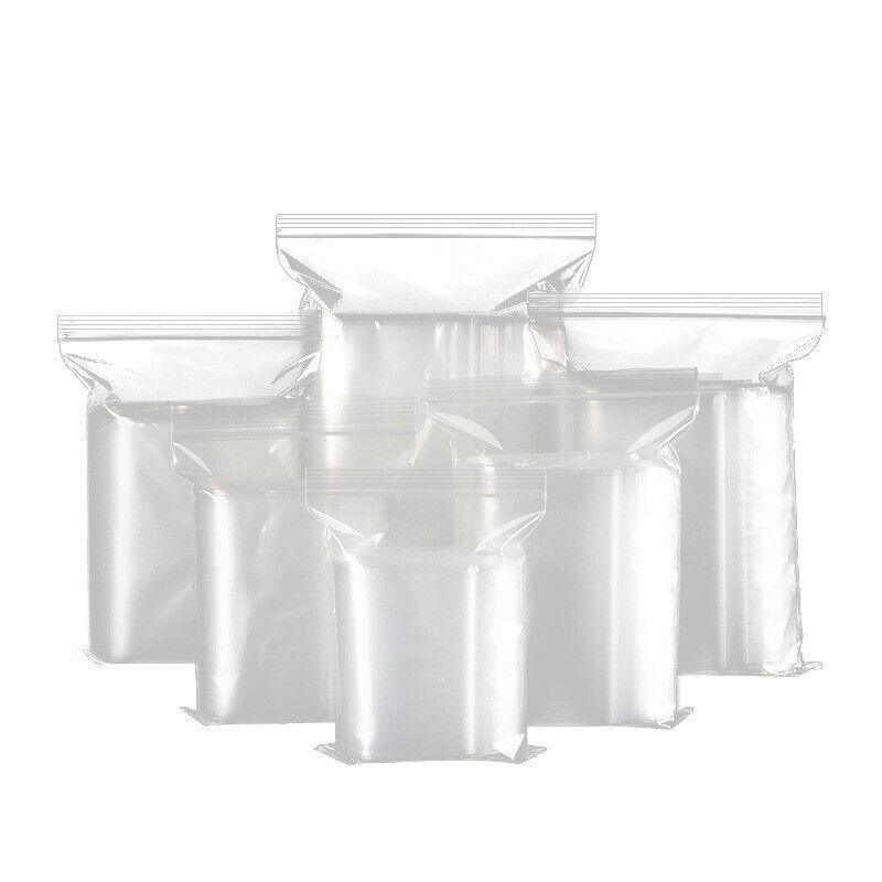 100PCS 100micron Bulk Clear Resealable PE Plastic Zip Bags - 15*22CM