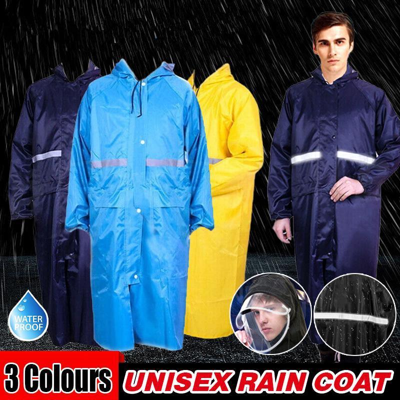 Men's Overalls Waterproof Raincoat Lightweight Work Hooded Long Coats RAIN COAT 2XL Size - Yellow