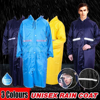 Men's Overalls Waterproof Raincoat Lightweight Work Hooded Long Coats RAIN COAT 2XL Size - Yellow