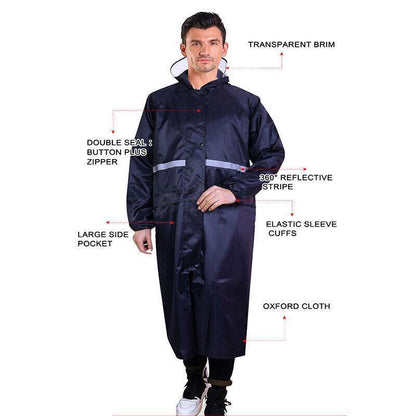 Men's Overalls Waterproof Raincoat Lightweight Work Hooded Long Coats RAIN COAT 2XL Size - Yellow
