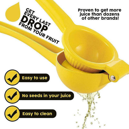 Premium Quality Metal Lemon Squeezer Handheld Juicer Presser Citrus Juice Lime - Red