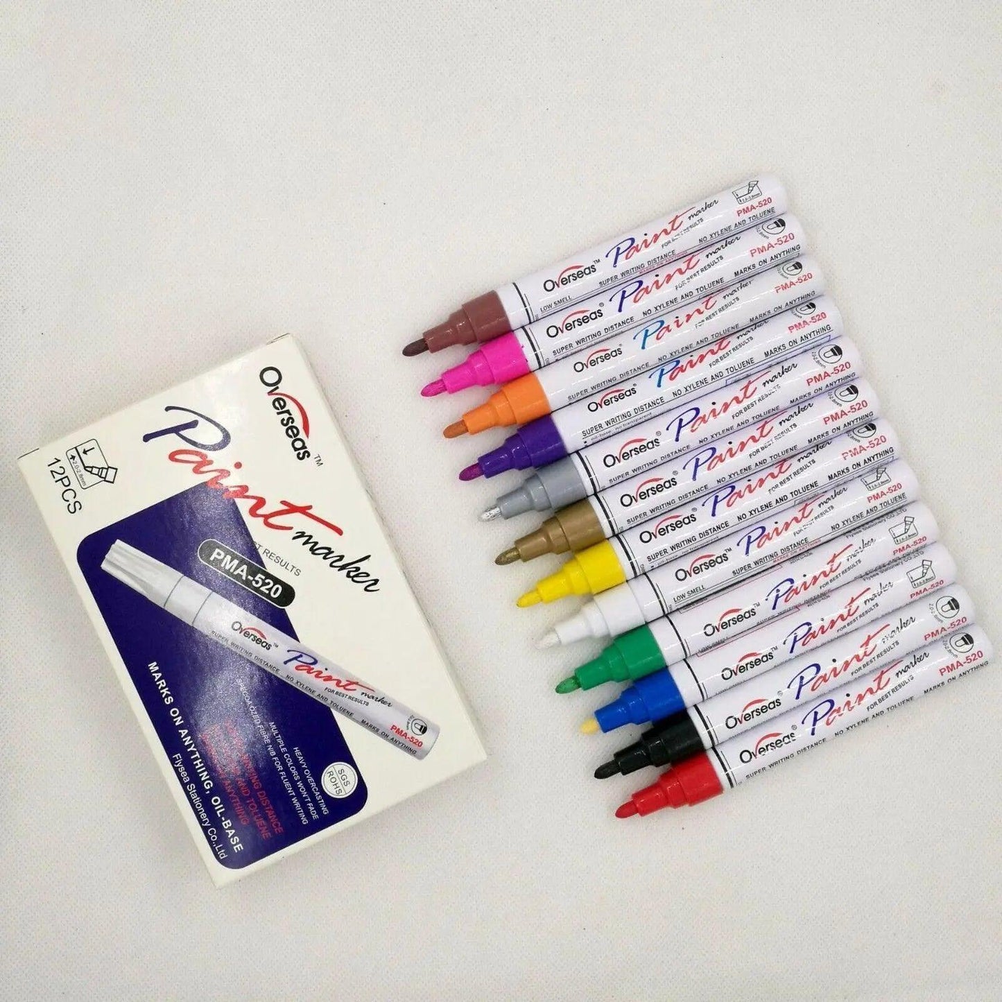 Multicolour Permanent Paint Marker Pens for Tyre Metal Glass Rubber - Black