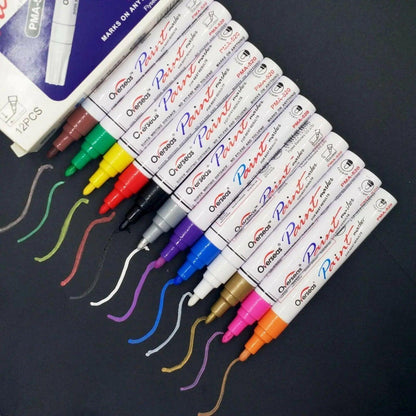 Multicolour Permanent Paint Marker Pens for Tyre Metal Glass Rubber - Gold