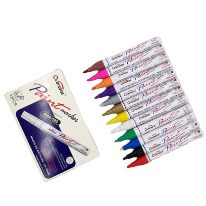 Multicolour Permanent Paint Marker Pens for Tyre Metal Glass Rubber - Red