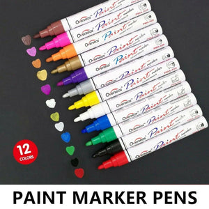 Multicolour Permanent Paint Marker Pens for Tyre Metal Glass Rubber - Silver