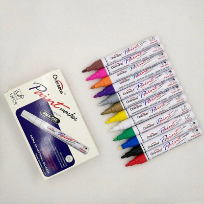 Multicolour Permanent Paint Marker Pens for Tyre Metal Glass Rubber - Yellow