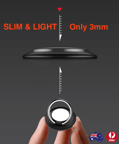 Iring Phone Ring Finger Holder Stand Car Mount Hook For Iphone Ipad Mobile Grip - A1- Black