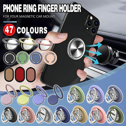 Iring Phone Ring Finger Holder Stand Car Mount Hook For Iphone Ipad Mobile Grip - F- Black