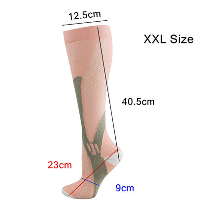 Copper Compression Socks for Running Travel Sports Anti Fatigue Support XXL Unisex - Black