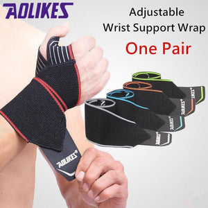 Aolikes 1 Pair Adjustable Wrist Support Wrap Strap Compression Hand Brace Au - Red (1 Pair)