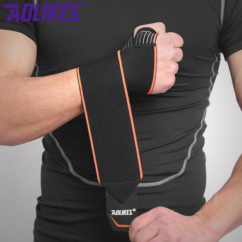 Aolikes 1 Pair Adjustable Wrist Support Wrap Strap Compression Hand Brace Au - Blue (1 Pair)