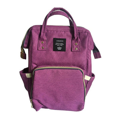 Luxury Multifunctional Diaper Nappy Backpack Maternity Mummy Changing Bag - Pink Gray