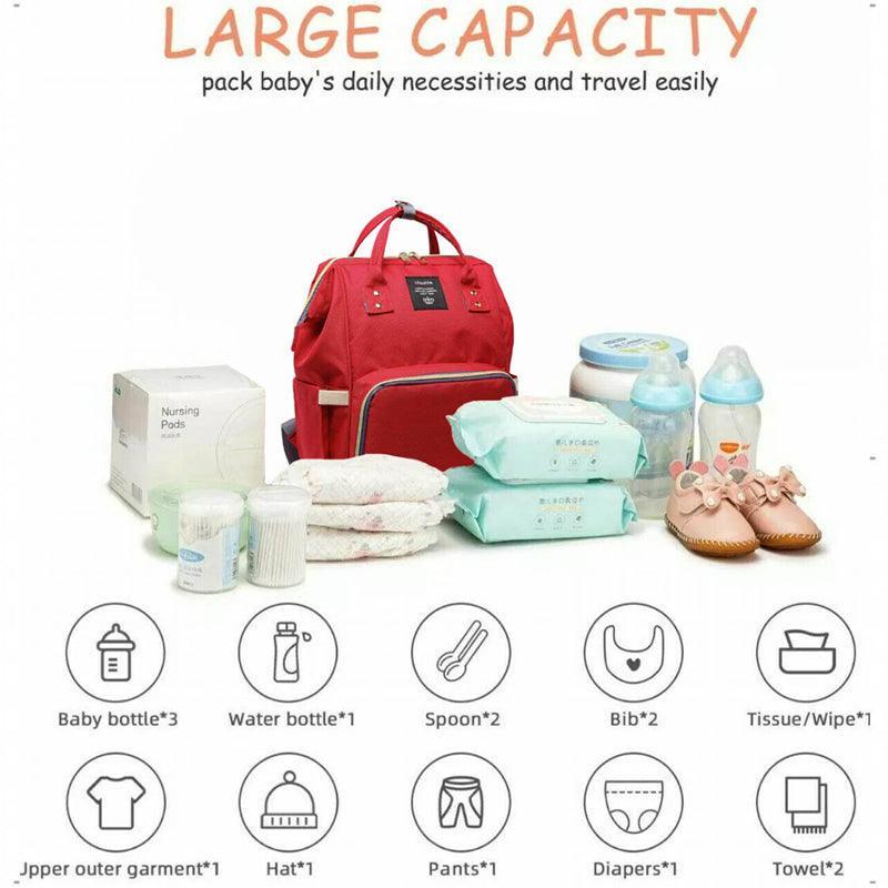 Luxury Multifunctional Diaper Nappy Backpack Maternity Mummy Changing Bag - Dark Gray