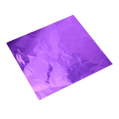 100PCS Tin Foil Aluminium Wrapping Square Chocolate Wrappers 10CM - Brown/Embossed
