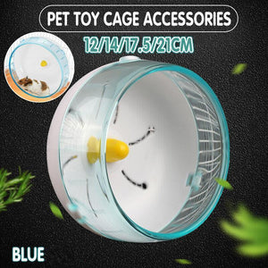 Blue Hamster Guinea Pig Running Disc Cage Accessories Running Round Wheel Pet Toys - 17.5CM