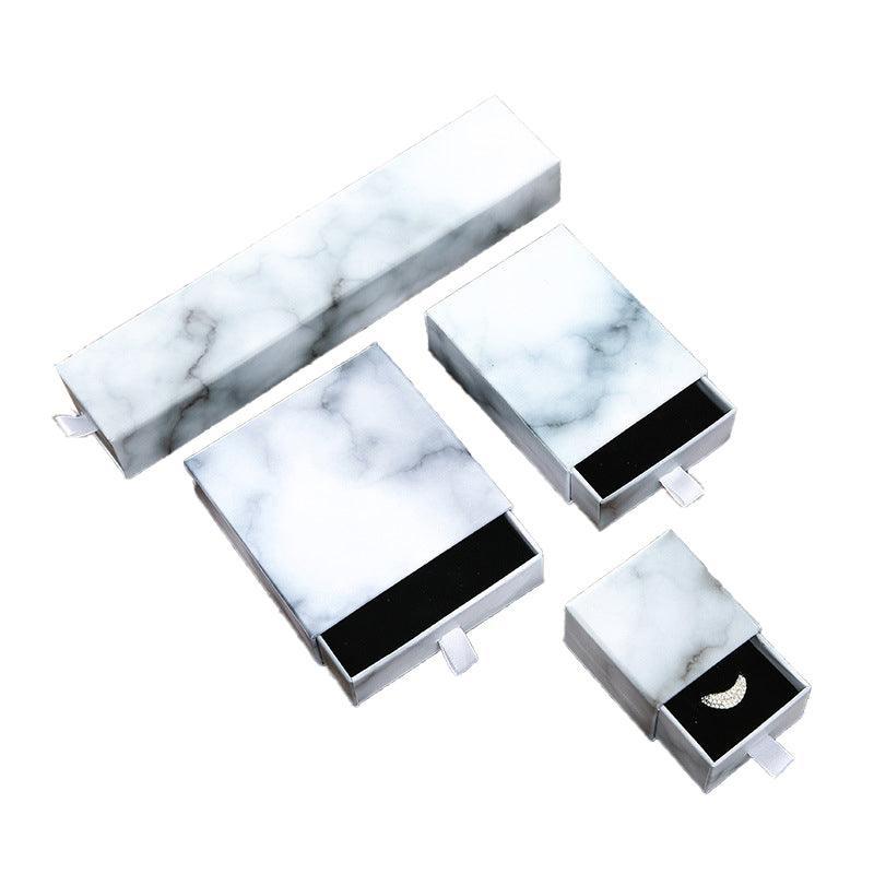 Cardboard Jewellery Gift Boxes Drawer Style Necklace Ring Earring Pendant Bracelet Case - Red