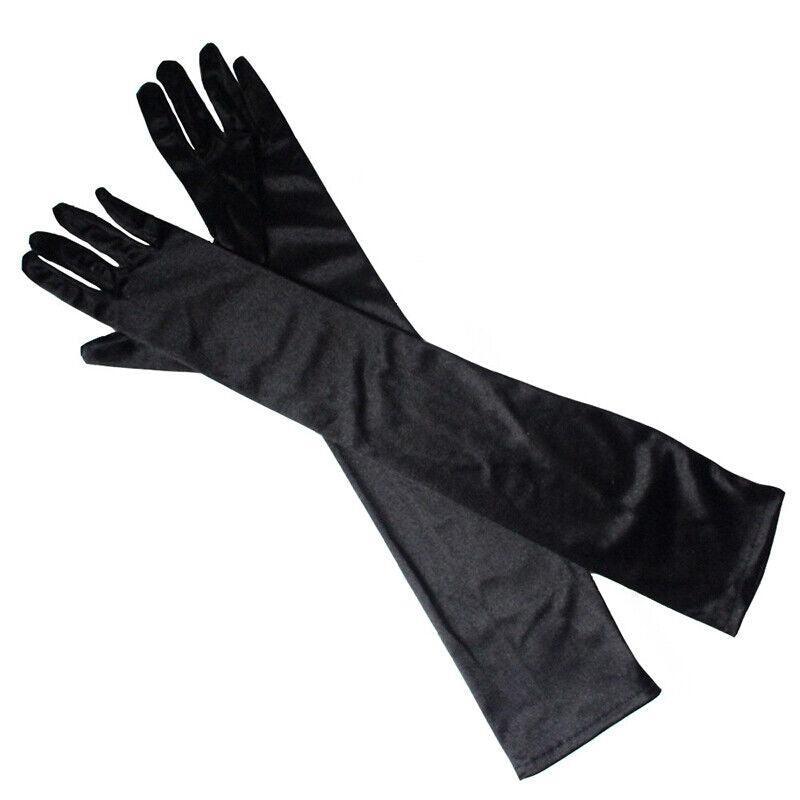 Elegant Long Satin Evening Gloves Formal Dress Accessory for Opera Prom Party Women - Champagne