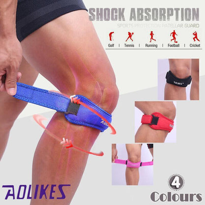 Aolikes Knee Strap Patella Jumper Gel Runner Tennis Sports Brace Support - Blue - Factory Direct Shop