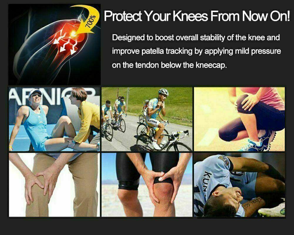 Aolikes Knee Strap Patella Jumper Gel Runner Tennis Sports Brace Support - Blue - Factory Direct Shop