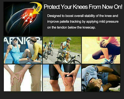 Aolikes Knee Strap Patella Jumper Gel Runner Tennis Sports Brace Support - Blue - Factory Direct Shop