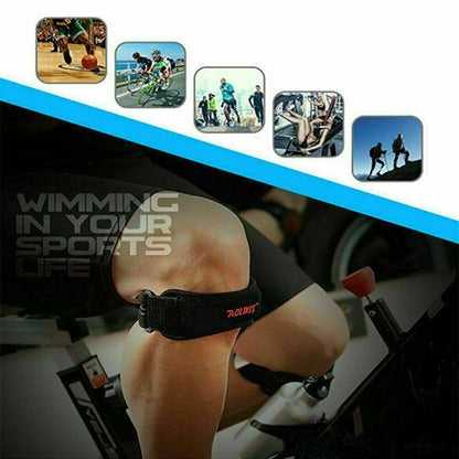 Aolikes Knee Strap Patella Jumper Gel Runner Tennis Sports Brace Support - Blue - Factory Direct Shop