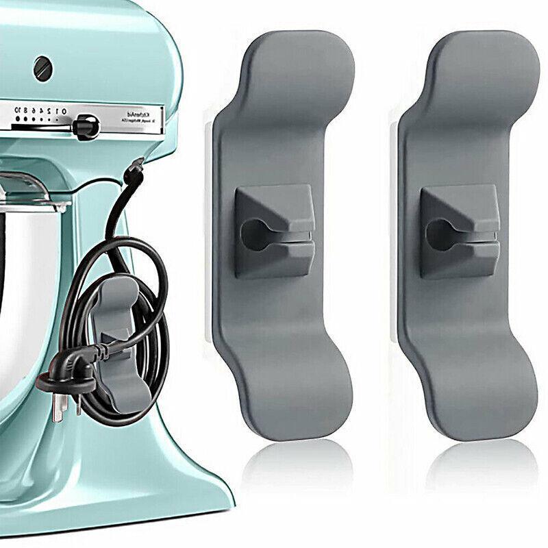 Cord Organizer Wrap Holder 4pcs Kitchen Appliance Cable Winder Adhesive Clip - 4PCS White