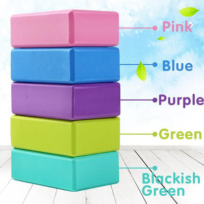 2PCS Yoga Blocks Foam Brick Fitness Exercise Stretch Gym Pilates Tool - Purple