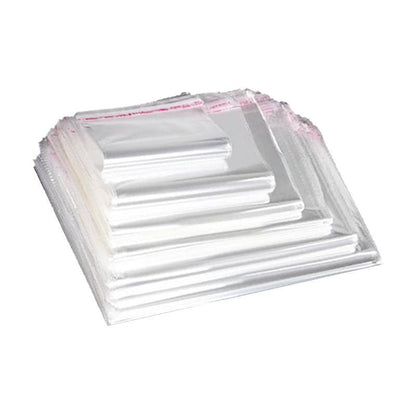 Multi-size Clear Self-Seal Cellophane Bags - Bulk Adhesive Opp - 8*10+2