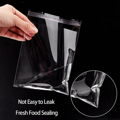 Multi-size Clear Self-Seal Cellophane Bags - Bulk Adhesive Opp - 8*10+2